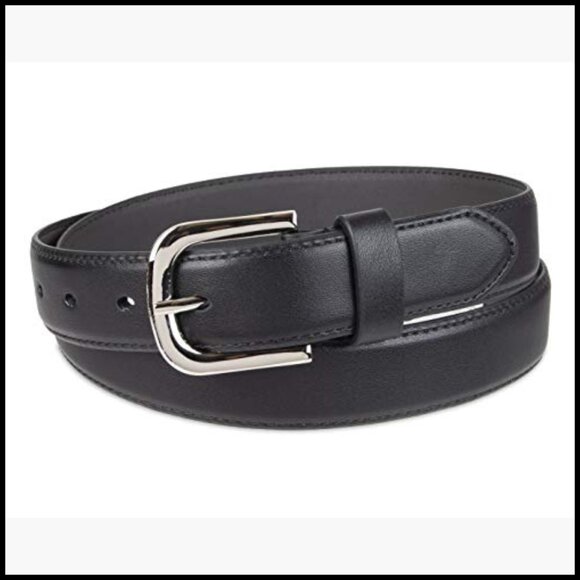 Women\'s Work Dress Belt in Bonded Leather with Metal Buckle